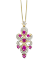 MACY'S RUBY (1-3/8 CT. T.W.) & DIAMOND (1/4 CT. T.W.) 18" PENDANT NECKLACE IN 10K GOLD