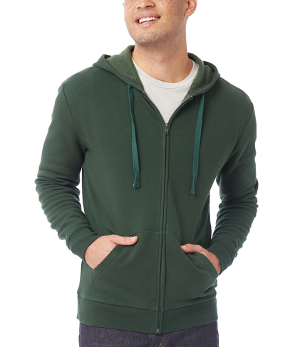 Alternative Apparel Men's Eco-cozy Zip Hoodie In Varsity Green