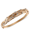 Effy Collection D'oro By Effy Diamond Textured Bangle (1 Ct. T.w.) In 14k Yellow Gold In Gold