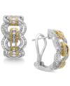 Effy Collection Duo By Effy Diamond Hoop Earrings (1-1/5 Ct. T.w.) In 14k Gold And White Gold In Gold