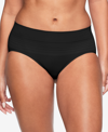 Warner's No Pinches No Problems Striped Hi Cut Brief Underwear Rt5501p In Black