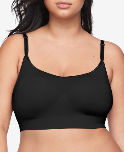 Warner's Warners Easy Does It Dig-free Comfort Band With Seamless Stretch Wireless Lightly Lined Convertible  In Black