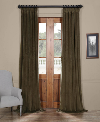 Exclusive Fabrics & Furnishings Signature Blackout Velvet Panel, 50" X 84" In Green
