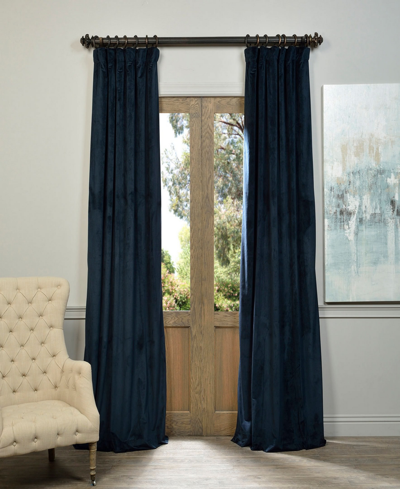 Exclusive Fabrics & Furnishings Midnight Blue Signature Velvet Blackout Curtain