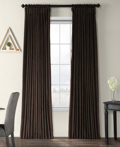 Exclusive Fabrics & Furnishings Java Signature Extra Wide Velvet Blackout Curtain In Brown