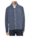 X-ray Cable Knit Button-down Sweater In Blue