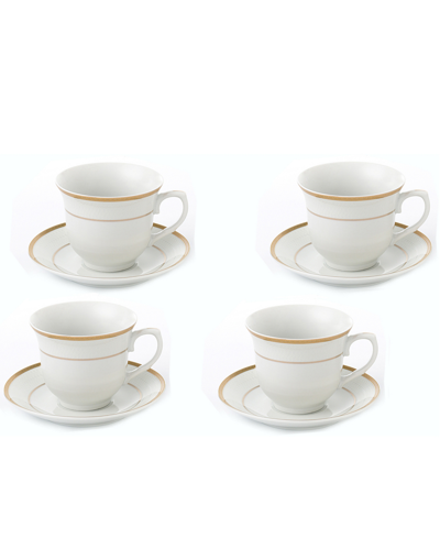 Lorren Home Trends Tea And Coffee Set, 8 Piece In Gold-tone