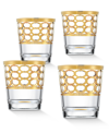 LORREN HOME TRENDS 4 PIECE INFINITY GOLD RING DOUBLE OLD FASHION SET