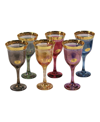 Lorren Home Trends Wine Goblets Multicolor- Set Of 6 In Multi
