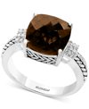 EFFY COLLECTION EFFY SMOKY QUARTZ (4-1/2 CT. T.W.) & DIAMOND (1/20 CT. T.W.) ACCENT RING IN STERLING SILVER