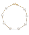 Effy Collection Effy Cultured Freshwater Pearl Station Bracelet (5-1/2-6mm) In 14k Gold (also Available In 14k White In Gold