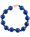 Effy Collection Effy Lapis Lazuli (4 & 12mm) Beaded Bracelet In 14k Gold In Blue