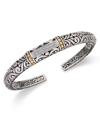 Effy Collection Balissima By Effy Diamond Swirl Bangle (1/6 Ct. T.w.) In 18k Gold And Sterling Silver In Silver