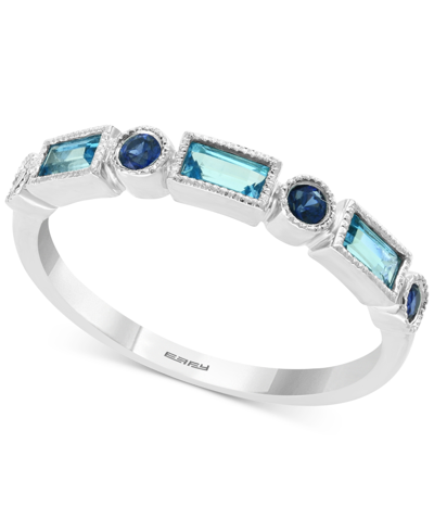Effy Collection Blue Topaz (1/3 Ct. T.w.) And Sapphire (1/5 Ct. T.w.) Ring In 14k White Gold
