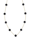 Effy Collection Effy Lapis Lazuli (6mm) 18" Statement Necklace In 14k Gold (also In Onyx) In Black