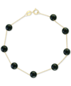 Effy Collection Effy Onyx Bead (6mm) Bracelet In 14k Gold (also In Lapis Lazuli) In Black