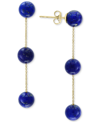 Effy Collection Effy Lapis Lazuli (6mm) Triple Drop Earrings In 14k Gold In Gold