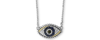 Effy Collection Effy Sapphire (1/6 Ct. T.w.) & Diamond (1/8 Ct. T.w.) Evil Eye 18" Pendant Necklace In Sterling Silv In Blue