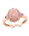 Effy Collection Effy Pink Opal (2 5/8 Ct.t.w.) And Diamond (1/10 Ct.t.w.) Ring In 14k Rose Gold In Pink