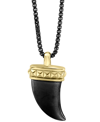 EFFY COLLECTION EFFY MEN'S CLAW 22" PENDANT NECKLACE IN BLACK RHODIUM AND 18K GOLD-PLATED STERLING SILVER