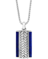 EFFY COLLECTION EFFY MEN'S LAPIS LAZULI WOVEN-LOOK 22" PENDANT NECKLACE IN STERLING SILVER
