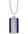 Effy Collection Effy Men's Lapis Lazuli Woven-look 22" Pendant Necklace In Sterling Silver In Blue
