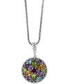 Effy Collection Effy Multi-gemstone Disc 18" Pendant Necklace (7-1/3 Ct. T.w.) In Sterling Silver In Multi