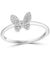 EFFY COLLECTION EFFY DIAMOND BUTTERFLY RING (1/10 CT. T.W.) IN STERLING SILVER OR 14K GOLD-PLATED STERLING SILVER