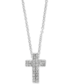 Effy Collection Effy Diamond Pave Cross 18" Pendant Necklace (1/20 Ct. T.w.) In Sterling Silver Or 14k Gold-plated S In Silver