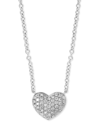 Effy Collection Effy Diamond Pave Heart 18" Pendant Necklace (1/8 Ct. T.w.) In Sterling Silver Or 14k Gold-plated St In Silver