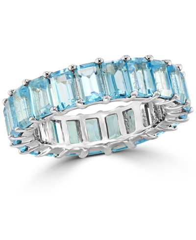 Effy Collection Effy Blue Topaz Emerald-cut Band (9-1/3 Ct. T.w.) In 14k White Gold