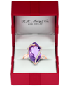 Effy Collection Sunset By Effy Marquise-cut Pink Amethyst (6-7/8 Ct. T.w.) And Diamond (1/8 Ct. T.w.) Wrap Ring In 1 In Purple