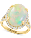 Effy Collection Effy Ethiopian Opal (5-1/3 Ct. T.w.) & Diamond (5/8 Ct. T.w.) Ring In 14k Yellow Gold In Gold