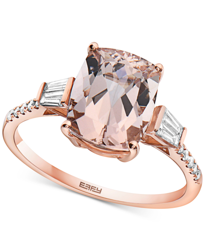 Effy Collection Effy Morganite (3-1/6 Ct. T.w.) & Diamond (1/4 Ct. T.w.) Ring In 14k Rose Gold