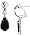 Effy Collection Effy Onyx Drop Earrings In Sterling Silver In Silver