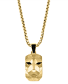 Effy Collection Effy Men's Black Spinel Lion Dog Tag 22" Pendant Necklace In 14k Gold-plated Sterling Silver & Black In Gold