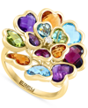 EFFY COLLECTION EFFY MULTI-GEMSTONES (8-3/4 CT. T.W.) & DIAMOND (1/20 CT. T.W.) HEART CLUSTER RING IN 14K GOLD