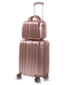 American Green Travel Melrose S Carry-on Vanity Luggage, Set Of 2 In Pink