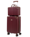 Puiche Tresor Carry-on Vanity Trunk Luggage, Set Of 2 In Red