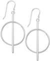 ESSENTIALS AND NOW THIS BAR & CIRCLE DROP IN SILVER PLATE OR GOLD PLATE EARRINGS