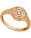 ESSENTIALS AND NOW THIS CRYSTAL PAVE DISC RING IN ROSE GOLD-PLATE