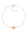 MACY'S DIAMOND ACCENT FLOWER ANKLET IN 14K ROSE GOLD-PLATED STERLING SILVER , 9" + 1" EXTENDER
