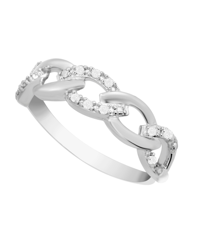 Macy's Diamond Link Band Ring (1/10 Ct. T.w.) In Sterling Silver
