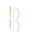 Essentials And Now This Crystal Duo Threader Earrings In Silver Plate And Gold Plate In Yellow