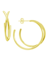 Essentials And Now This High Polished Crossover C Hoop Post Earring In Silver Plate Or Gold Plate In Gold