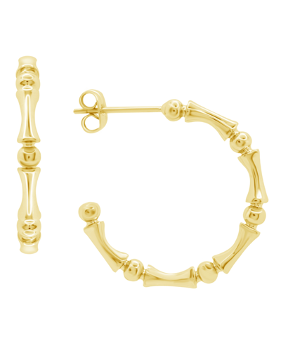 Essentials And Now This High Polished C Hoop Earring, Gold Plate In Gold-tone