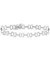 Macy's Diamond Butterfly Link Bracelet (1/6 Ct. T.w.) In Sterling Silver In Silver