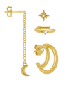 And Now This 18k Gold Plated Four Piece Single Earring Set In Gold