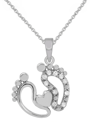 Macy's Diamond Feet & Heart 18" Pendant Necklace (1/10 Ct. T.w.) In Sterling Silver Or Sterling Silver & 14 In Silver