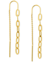 GIANI BERNINI CHAIN LINK THREADER DROP EARRINGS IN 18K GOLD-PLATED STERLING SILVER, CREATED FOR MACY'S (ALSO IN ST
